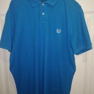 Men's Chaps Polo Shirt Custom Fit Medium, Teal Blue, Gently Used